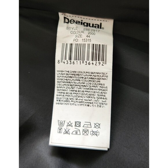 Desigual Women's Puffer Jacke Size 44 US Large Colorful Pattern Removable Collar - Picture 7 of 7